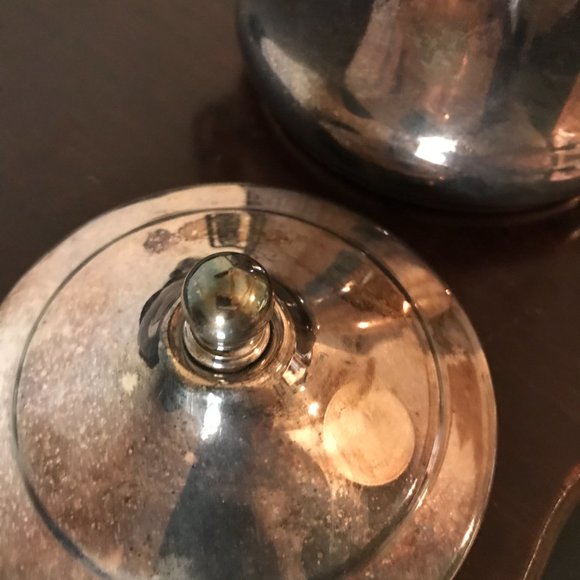 Vintage Etched Silver Ice Bucket w/ Lid - Victoria Silver Plate - Picture 7 of 7